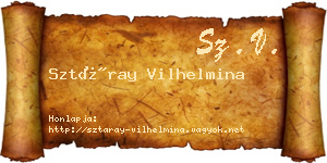 Sztáray Vilhelmina névjegykártya